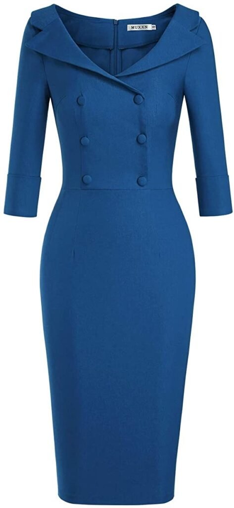 MUXXN Women's Classic Vintage Sweetheart Neckline Cocktail Prom Tea Dress​