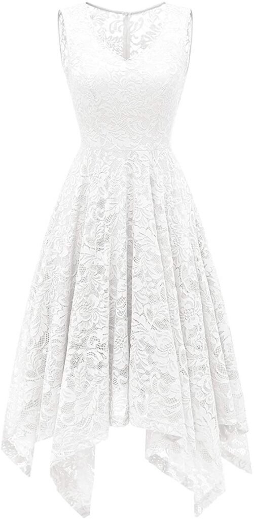 Meetjen Women's Elegant Floral Lace Sleeveless Dress​