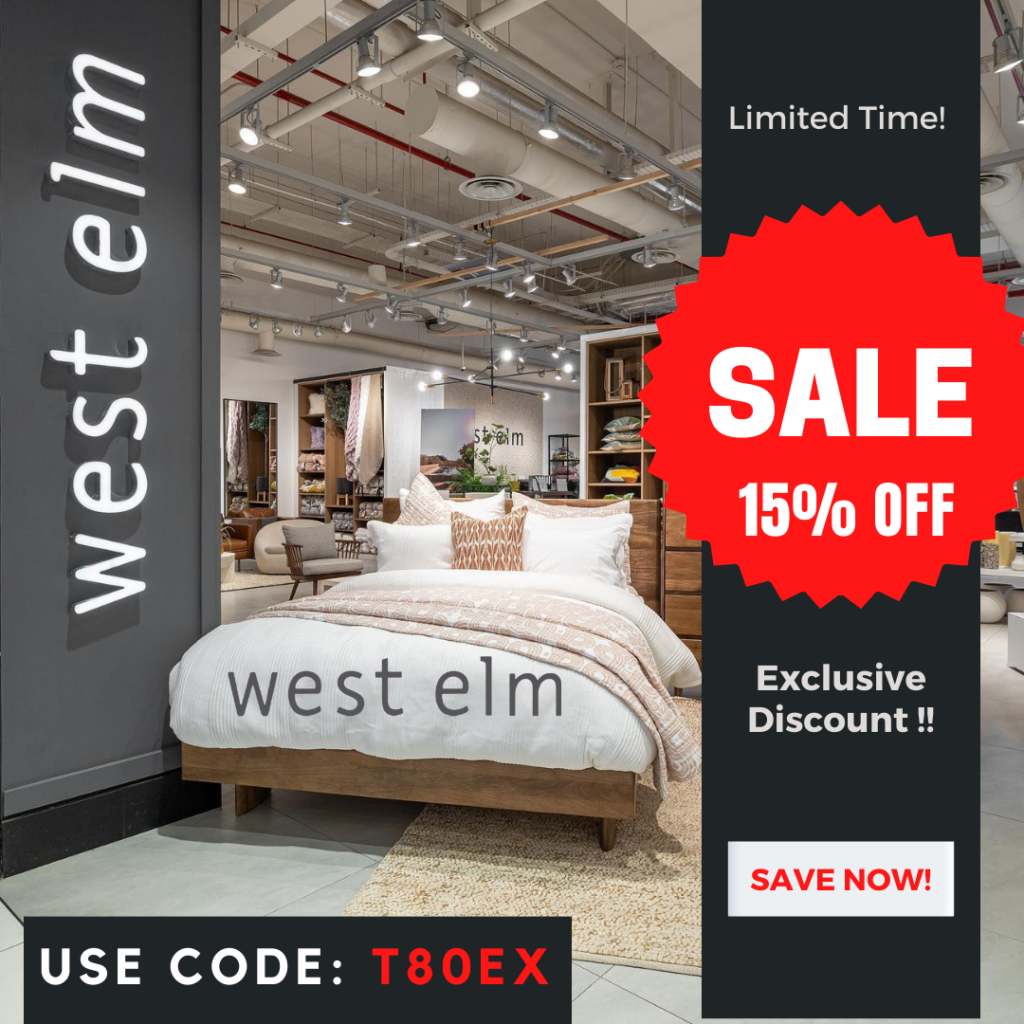 West Elm Promo Code KSA UAE KW Use Code " T80EX